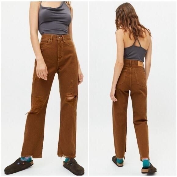BDG Denim - Urban Outfitters BDG Brown Distressed Cowboy Jeans Women’s size 26 4 Small